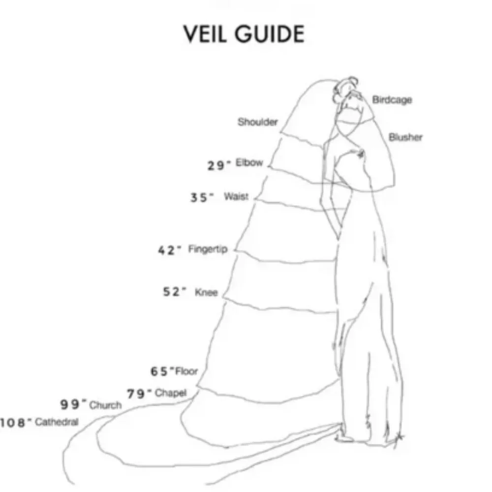 Short Pearl Beaded Short Wedding Veil